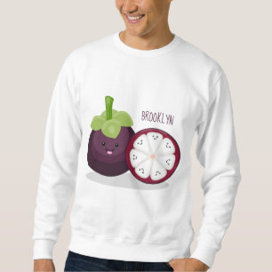 Moletom Imagem de desenho animado roxo e bonito
