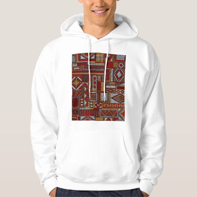 Moletom Impressão de Étnica Bordada de Estilo de Patchwork (Frente)
