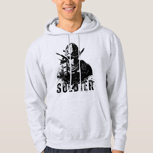 Moletom Impressão de soldado Hoodie (Frente)