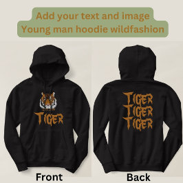Moletom Impressão de tigre elegante moderno para ele negro