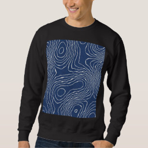 Moletom Impressão Orgânico Topográfico da Linha da Terra.