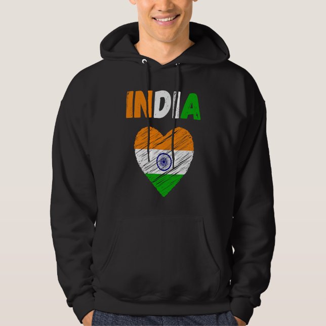Moletom India Flag Holiday India Heart Indian Flag (Frente)