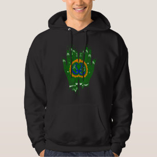 Moletom Indiano Flag Color Henna Mãos Gráfico Boêmico