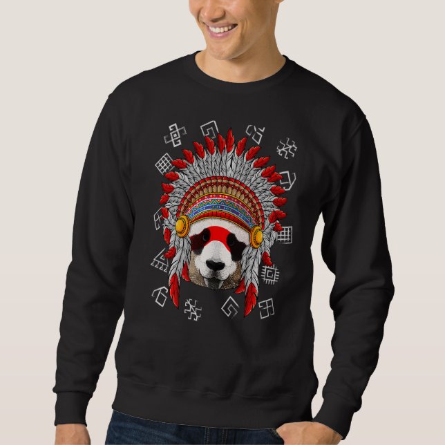 Moletom Indígenas Panda Native American Indian Headdress (Frente)