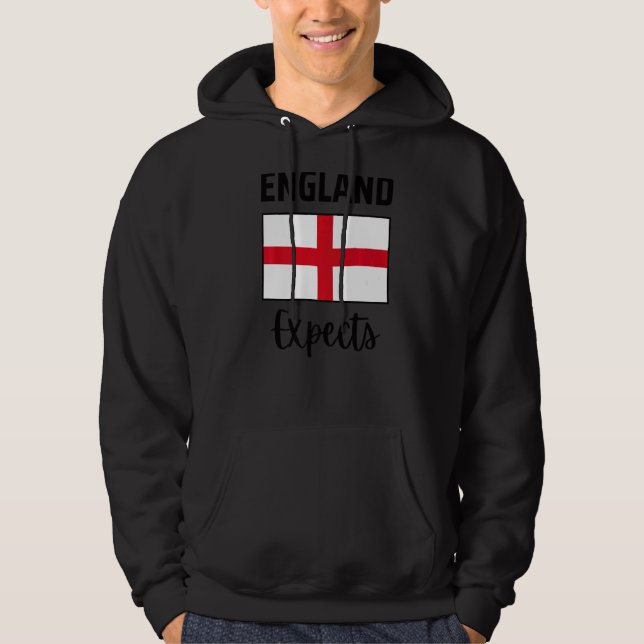 Moletom Inglaterra Espera Homens Mulheres Que Apoiam Futeb (Frente)