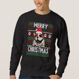 Moletom Inglês Buldogue Christmas Lights Dog Xmas Pajama