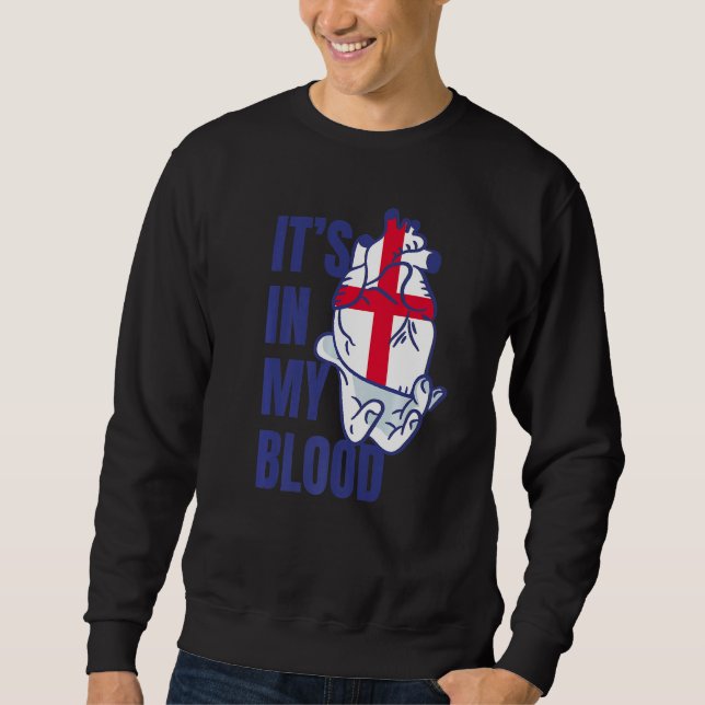 Moletom Inglês Flag Heart Blood Veins Hand England (Frente)