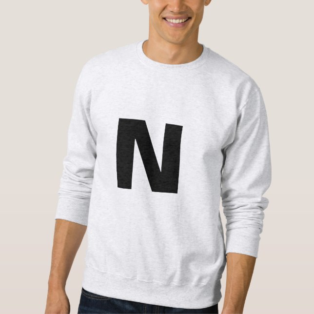 Moletom Initial Letter Monogram Modern Trendy Personalized (Frente)