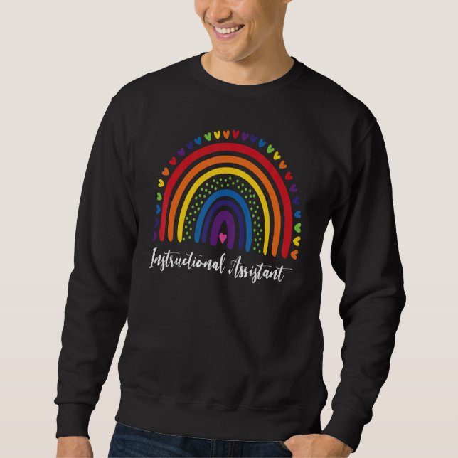 Moletom Instructional Assistant Boho Rainbow Graduation Ap (Frente)