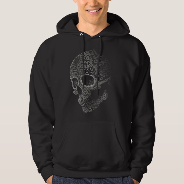 Moletom Intricate Lace Floral Skeleton Skull Cinco De Mayo (Frente)