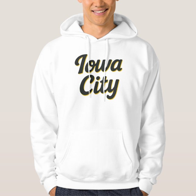Moletom Iowa City Script Design | Bold Neon Midwest (Frente)