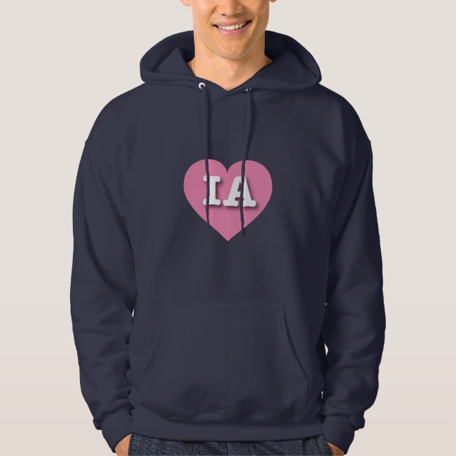 Moletom Iowa Pink Heart - Eu amo IA (Frente)