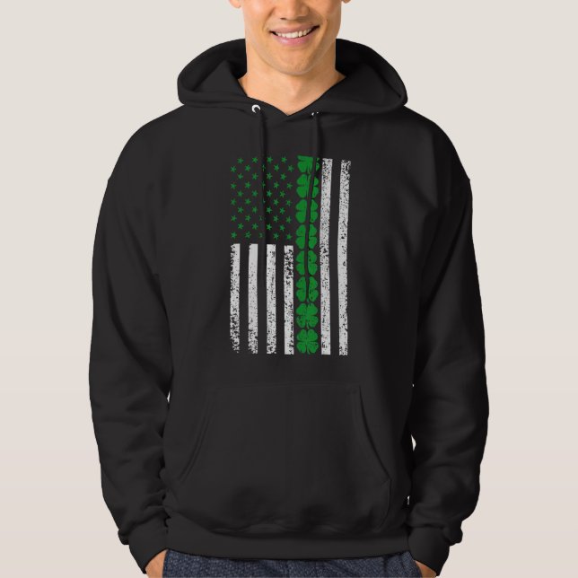 Moletom Irish American Shamrock Flag St Patricks Paddy Pat (Frente)