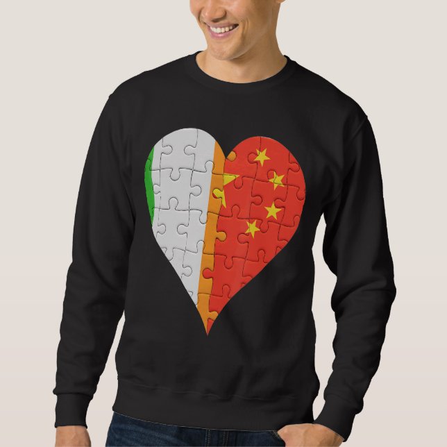 Moletom Irish Chinese Flag Heart (Frente)