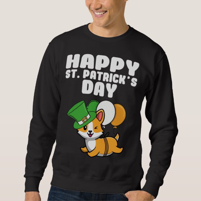 Moletom Irish Dog Green Shamrock   Happy St Patricks Day (Frente)