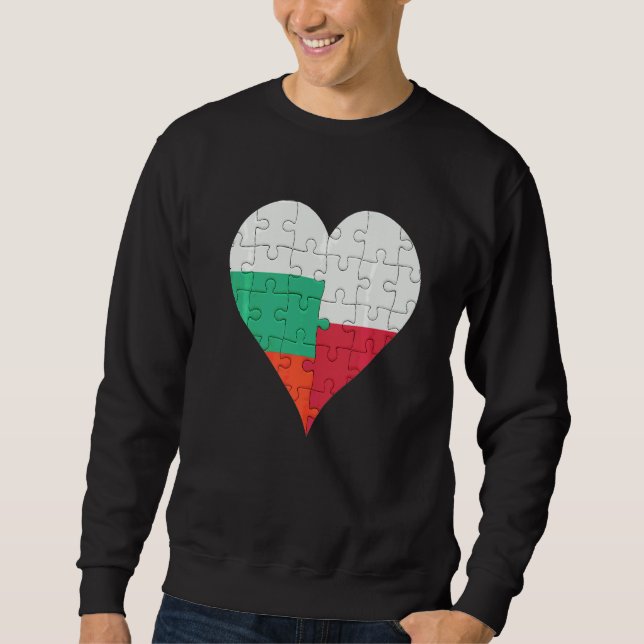 Moletom Irish Flag Heart da Bulgária (Frente)
