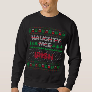 Moletom Irish Gift Nice Naught List Irish Ugly Sweater