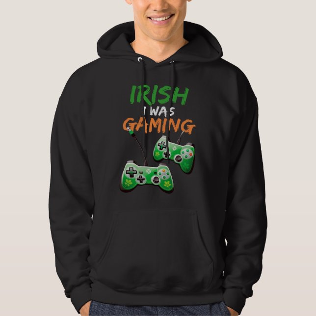 Moletom Irish I Was Gaming  St Patricks Day Gamer  3 (Frente)