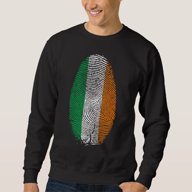 Moletom Irlanda Flag Fingerprint Está No Meu Adn Para Iris (Frente)