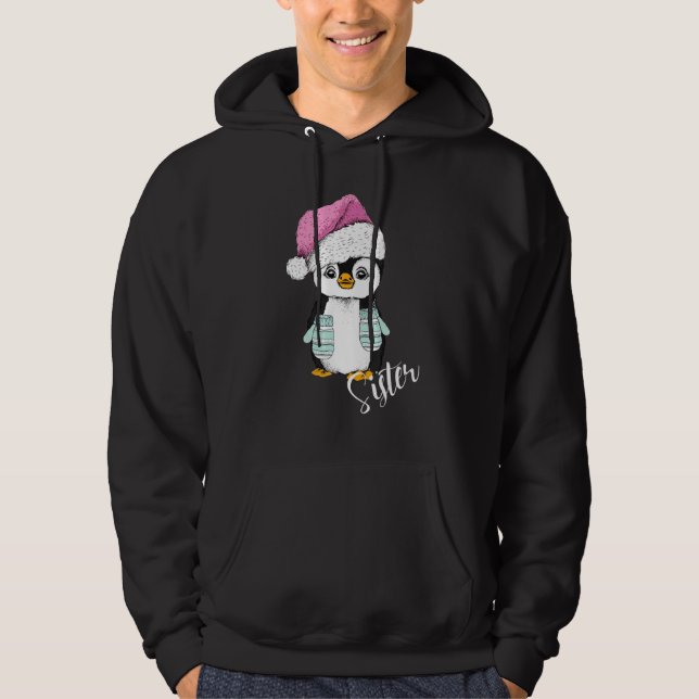 Moletom Irmã de Pinguim de Natal Combinando Família Divert (Frente)