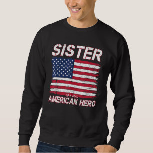 Moletom Irmã De Um Verdadeiro Herói Americano Bandeira Vet