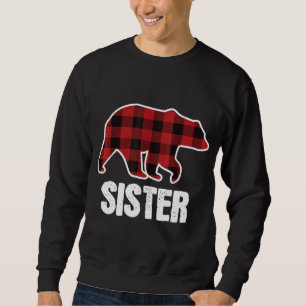 Moletom Irmã Urso Natal Pajama Xadrez Vermelha Búfalo