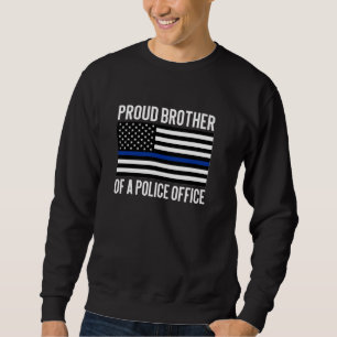 Moletom Irmão Orgulhoso do Policial Blue Thin American