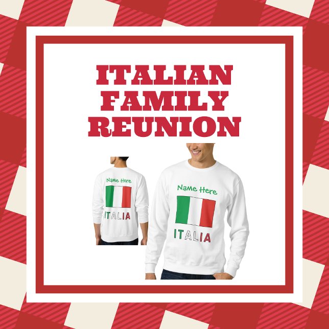Moletom Itália e Bandeira Italiana com o Seu Nome (Criador carregado)