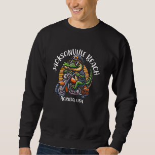 Moletom Jacksonville Beach Florida EUA Alligator Motorcycl