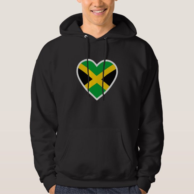 Moletom Jamaican Flag Heart Love Jamaica  Women Men Kids (Frente)