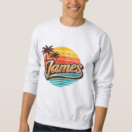 Moletom James Retro Sunset Tropical Name Design