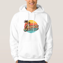 Moletom James Retro Sunset Tropical Name Design