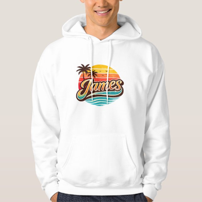 Moletom James Retro Sunset Tropical Nome Design (Frente)