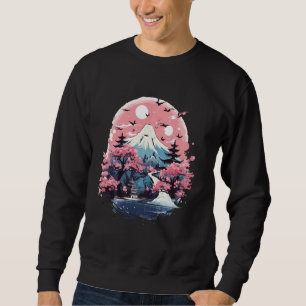 Moletom Japonês Art Ukiyo-e Geisha Cherry Blossom Monte F