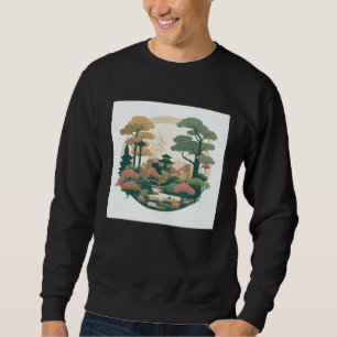 Moletom Jardim de Árvores Bonsai de Outono Santuário Japon