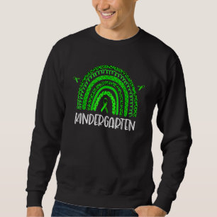Moletom Jardim de Infância Grau Verde Leopardo Rainbow Kid