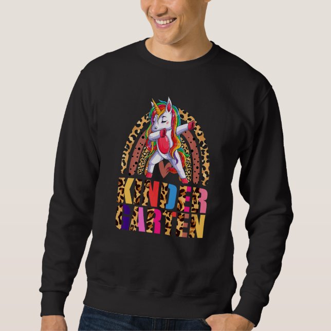 Moletom Jardim Infantil Rainbow Leopard Dab Unicorn De Vol (Frente)