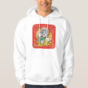 Moletom Jerry Gato Sortudo Com Símbolos Dourados