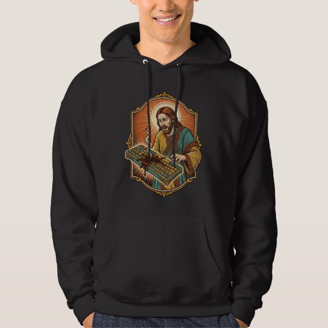 Moletom Jesus Café Derramado Teclado Mecânico Quebrado Tec (Frente)