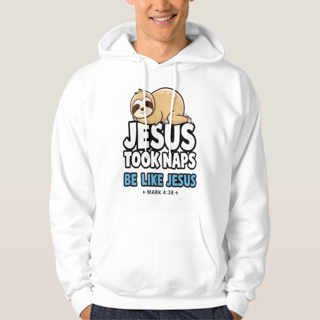 Moletom Jesus Dormia, Preguiça Divertida (Frente)