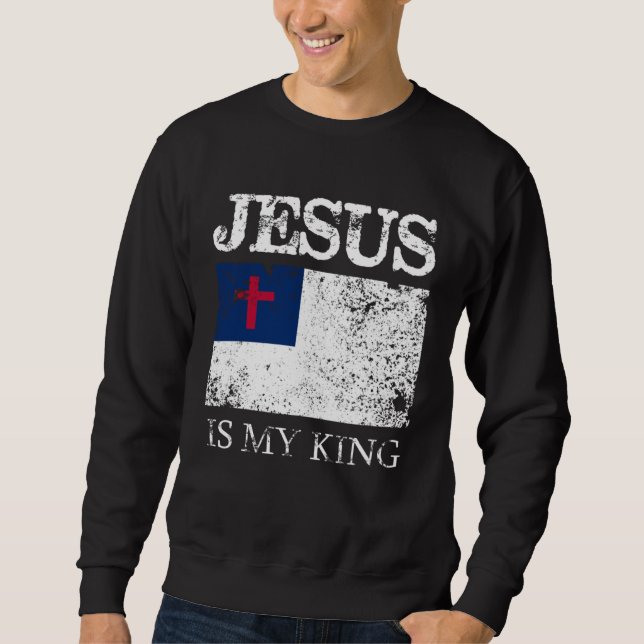 Moletom JESUS É MEU REI com Bandeira Cristã (Frente)