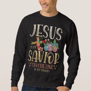 Moletom Jesus é meu salvador crochê é minha terapia para u