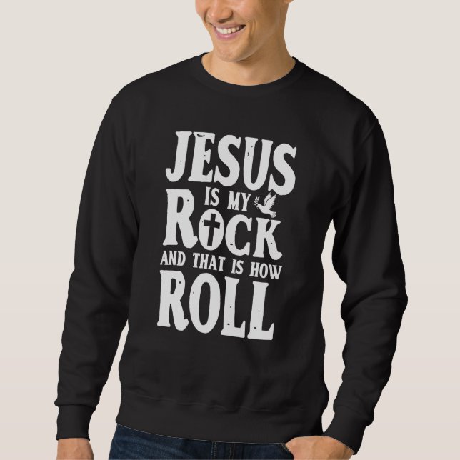 Moletom Jesus É Minha Pedra E É Assim Que Eu Lanço Religio (Frente)