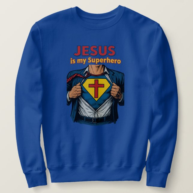 Moletom JESUS é o meu Super-herói - Cristão (Frente do Design)