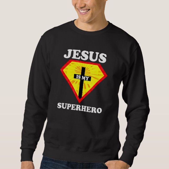 Moletom Jesus É O Meu Super-Herói Poderoso, Cristão. (Frente)