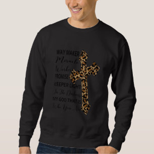 Moletom Jesus Faith Christian God Cross Leopardo Way Maker