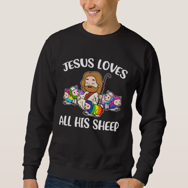 Moletom Jesus Loves All His Sheep  LGBTQ (Frente)