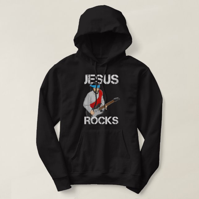 Moletom Jesus Toca na Guitarra Elétrica (Frente do Design)