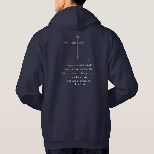Moletom João 3:16 cristão (Verso)