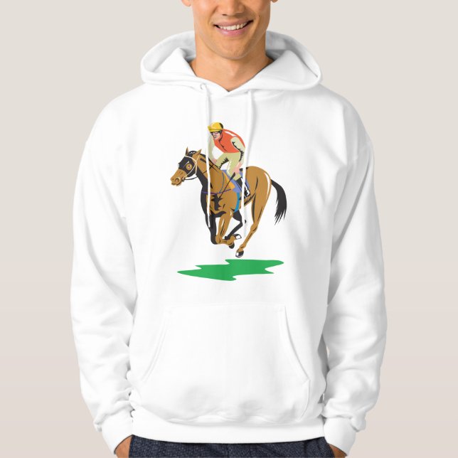 Moletom Jockey de Corrida de Cavalos Galopando (Frente)